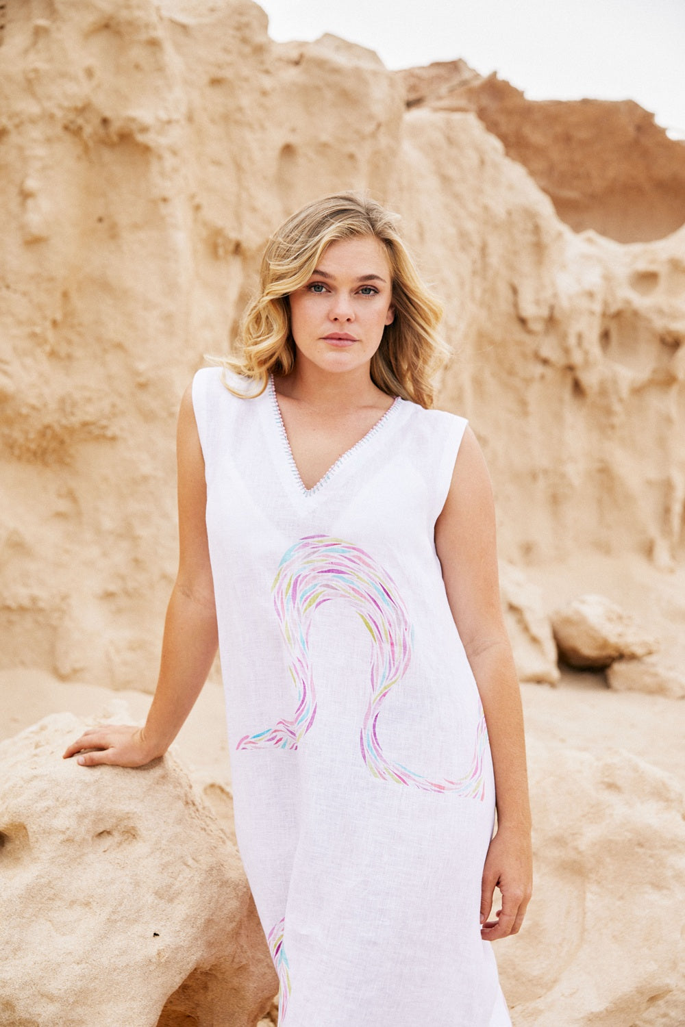 Brush Stroke Long Dress