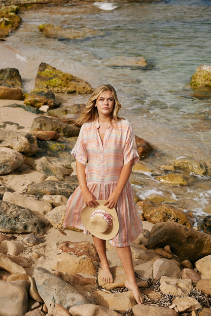 Stripes Pleated Dress