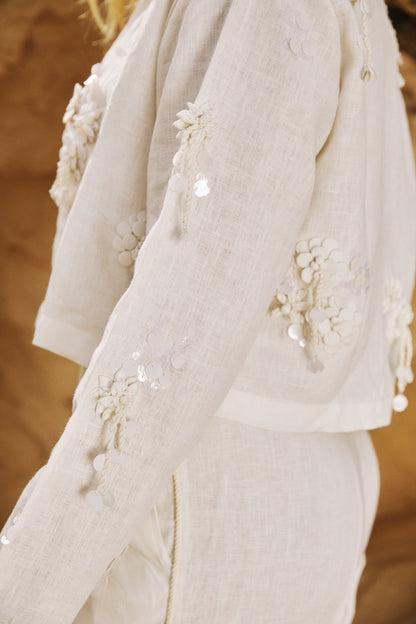 White Embellished  Jacket