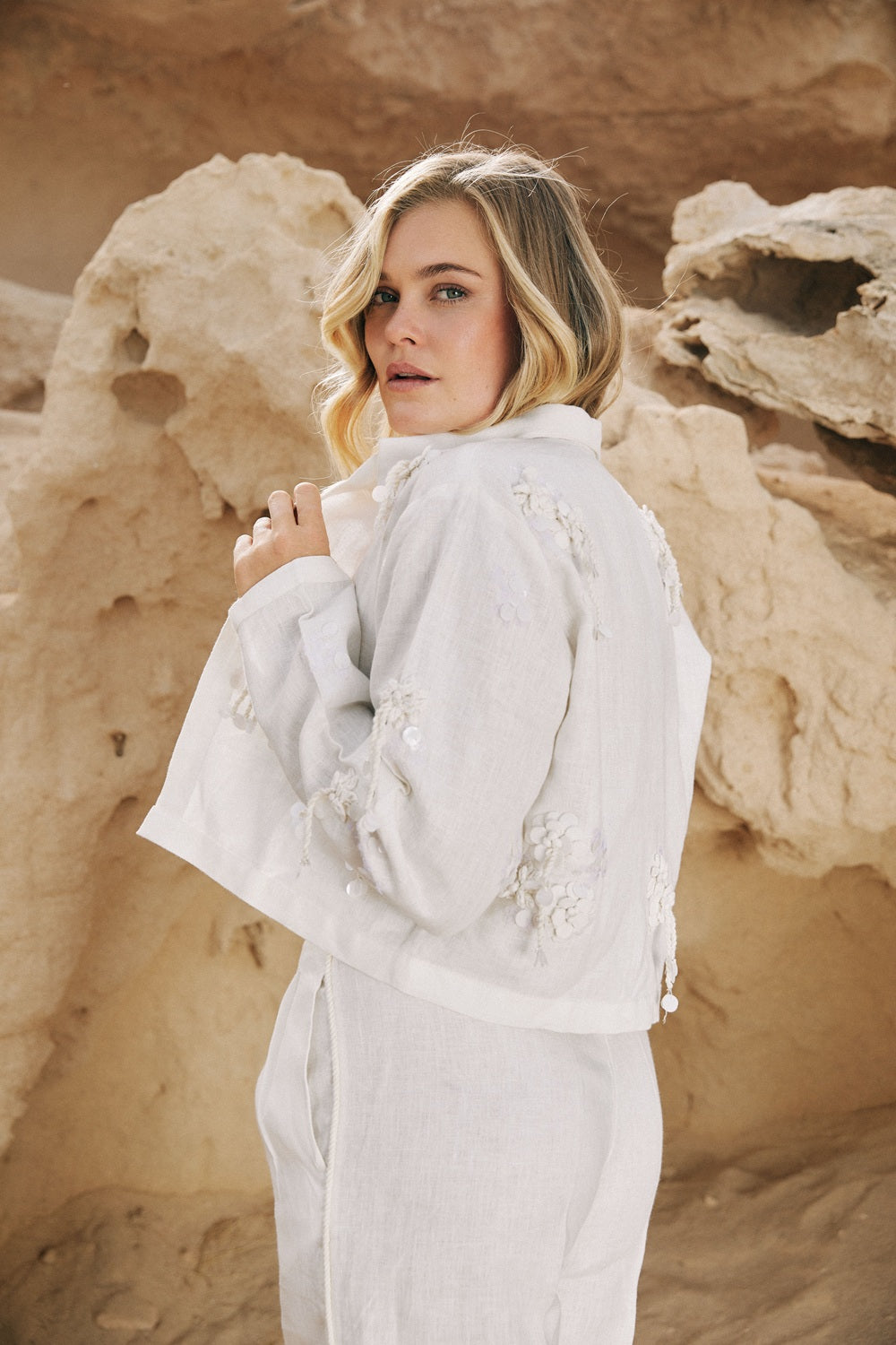 White Embellished  Jacket