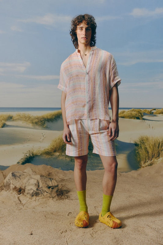 Gauze Linen Printed Shirt