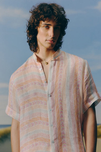 Gauze Linen Printed Shirt