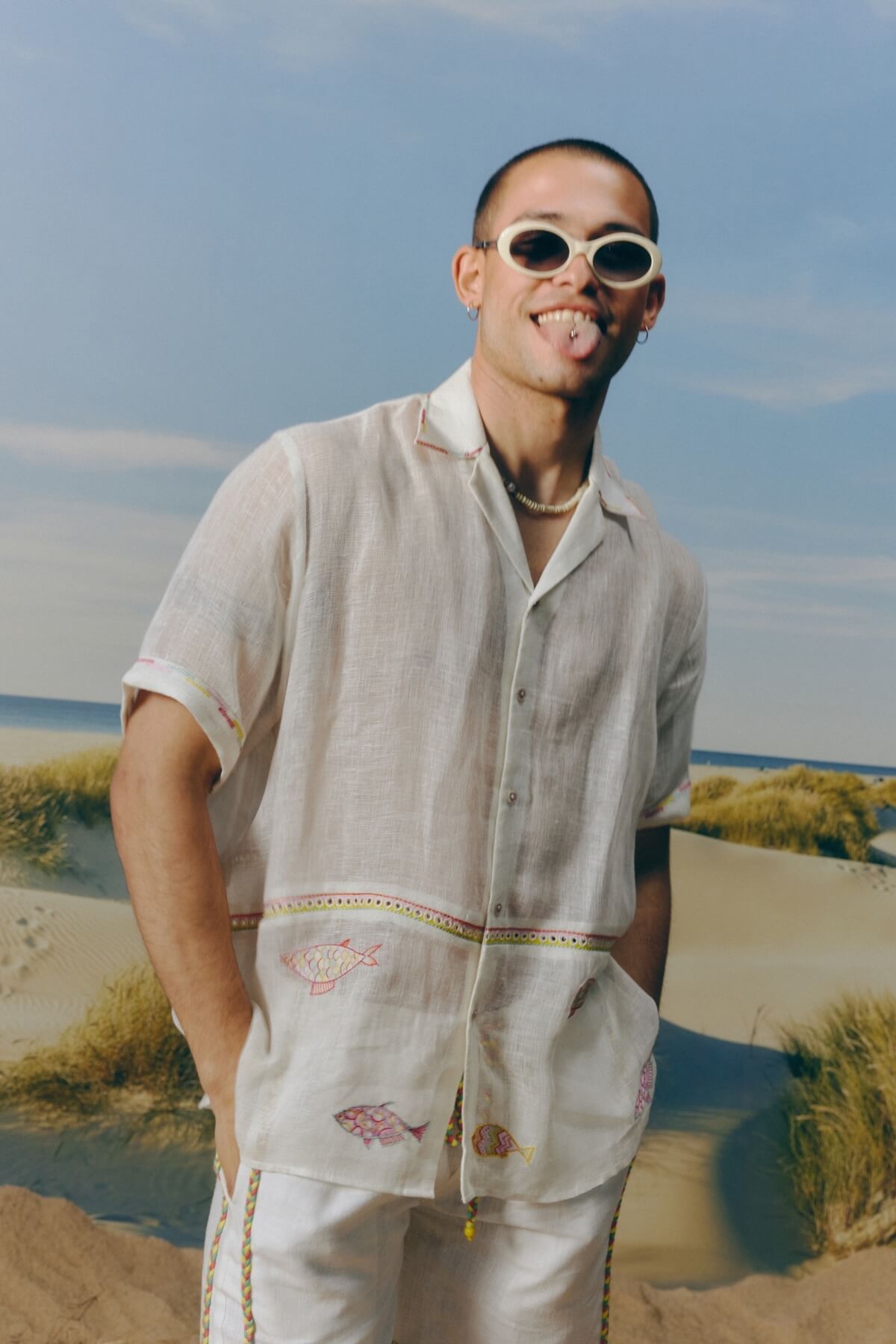 Maldives Fish Embroidered Shirt