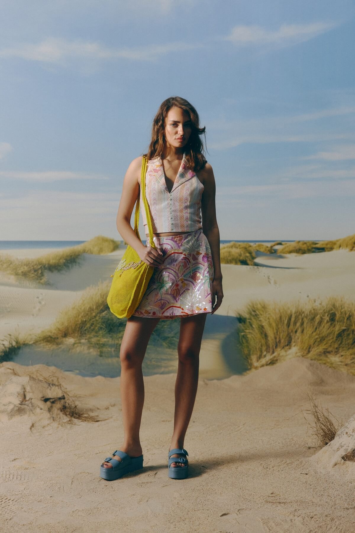 Embellished Linen Skort
