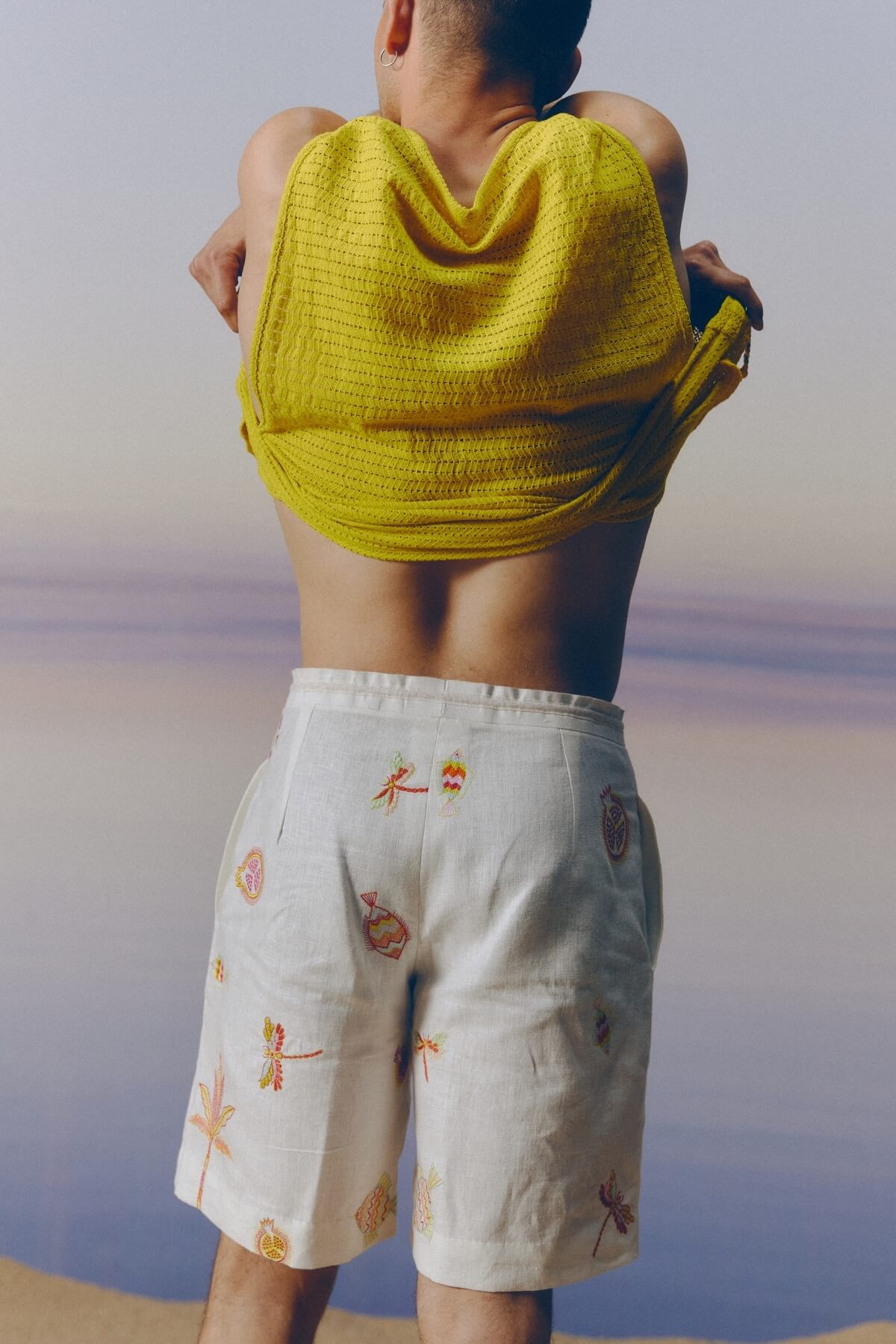 Linen Embroidered Shorts