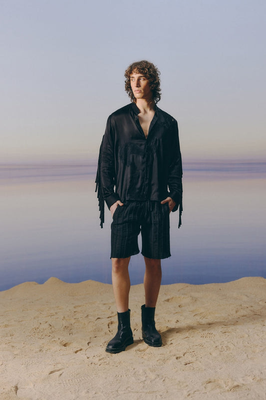 Black Linen Shorts