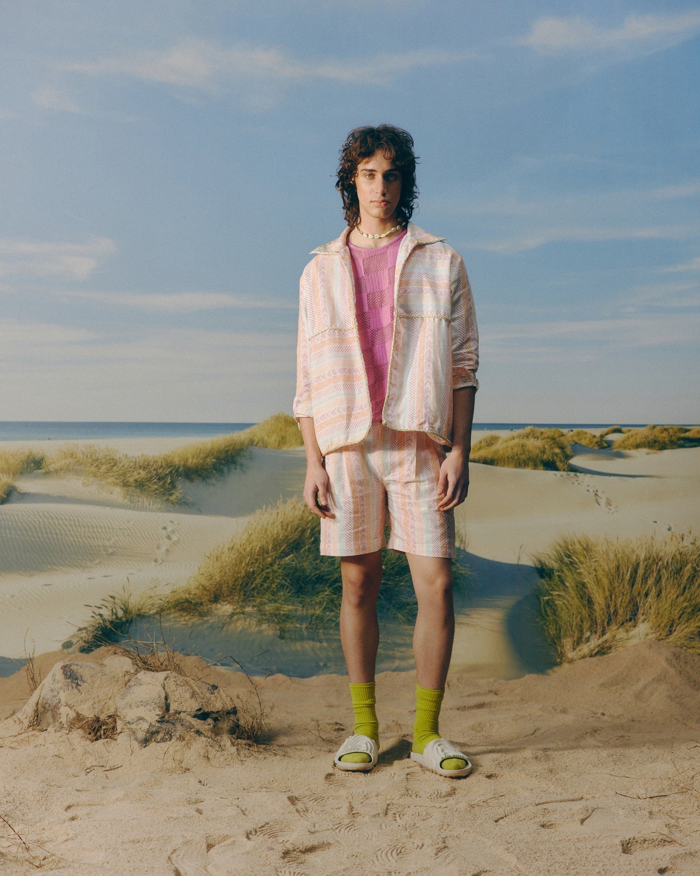 Printed Linen Shorts