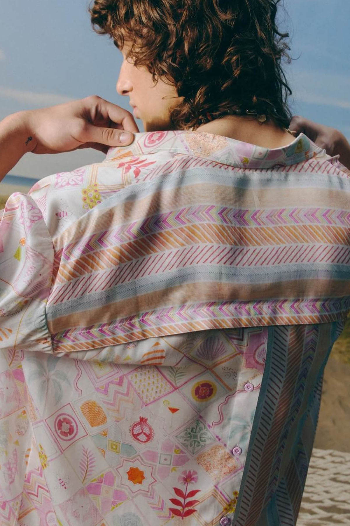 Dual Print Satin Shirt
