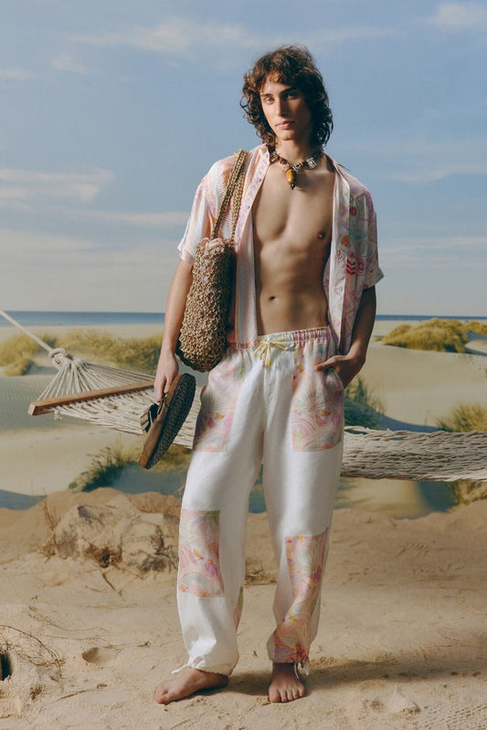 Dual Print Satin Shirt
