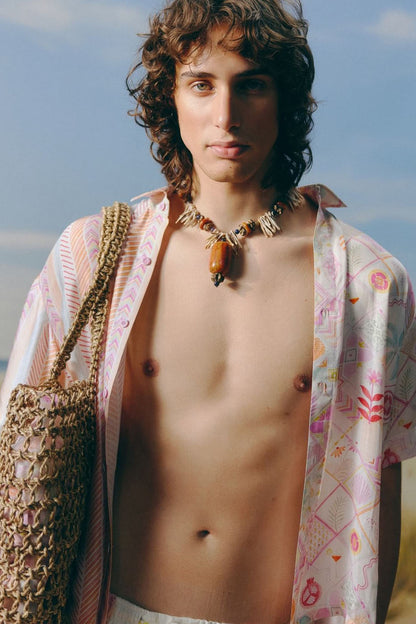 Dual Print Satin Shirt
